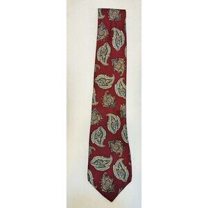 LIBERTY OF LONDON 100% Silk Tie Red Blue Paisley Necktie Made In USA
